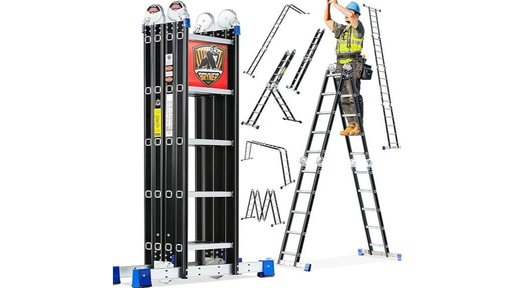 adjustable telescoping aluminum ladder