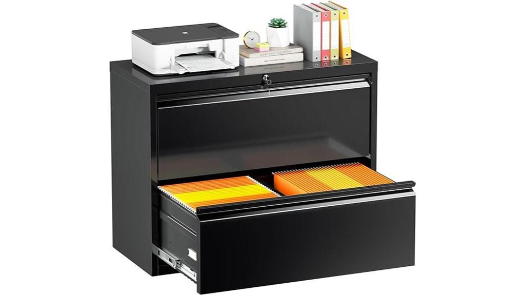 black 2 drawer file cabinet