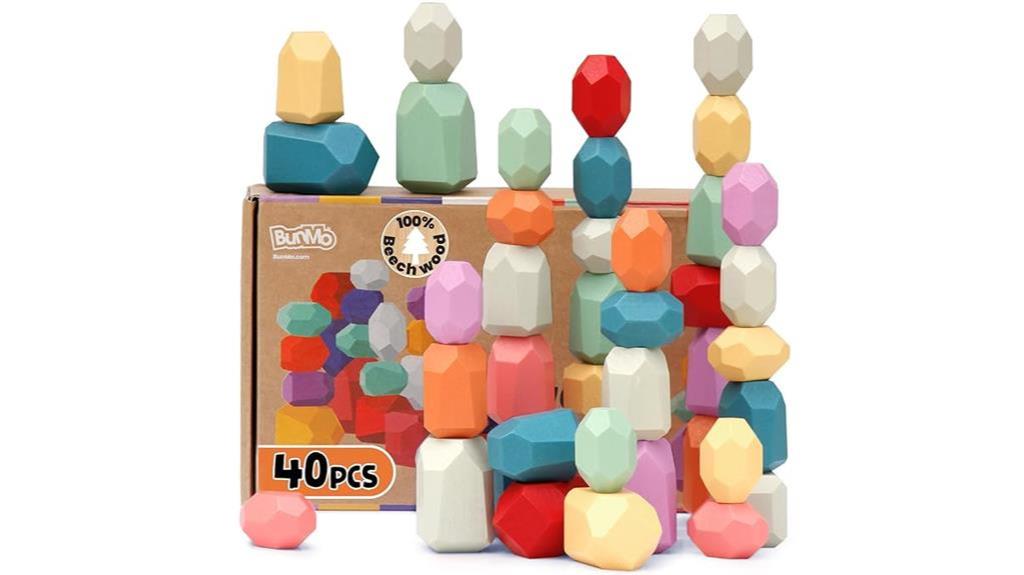 colorful bunmo stacking rocks