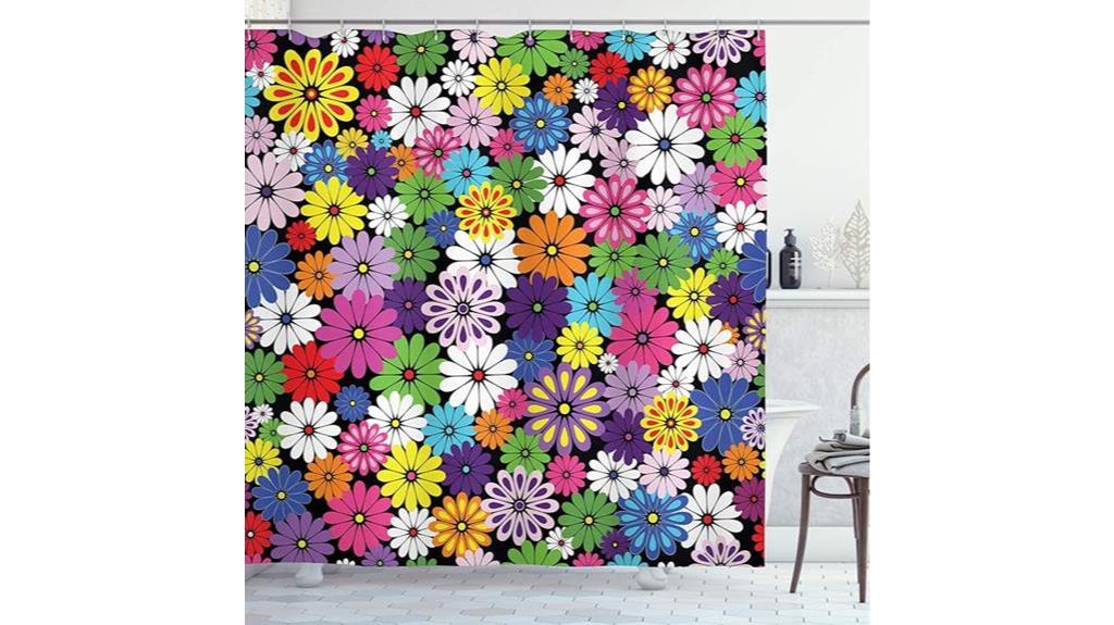 colorful floral shower curtain