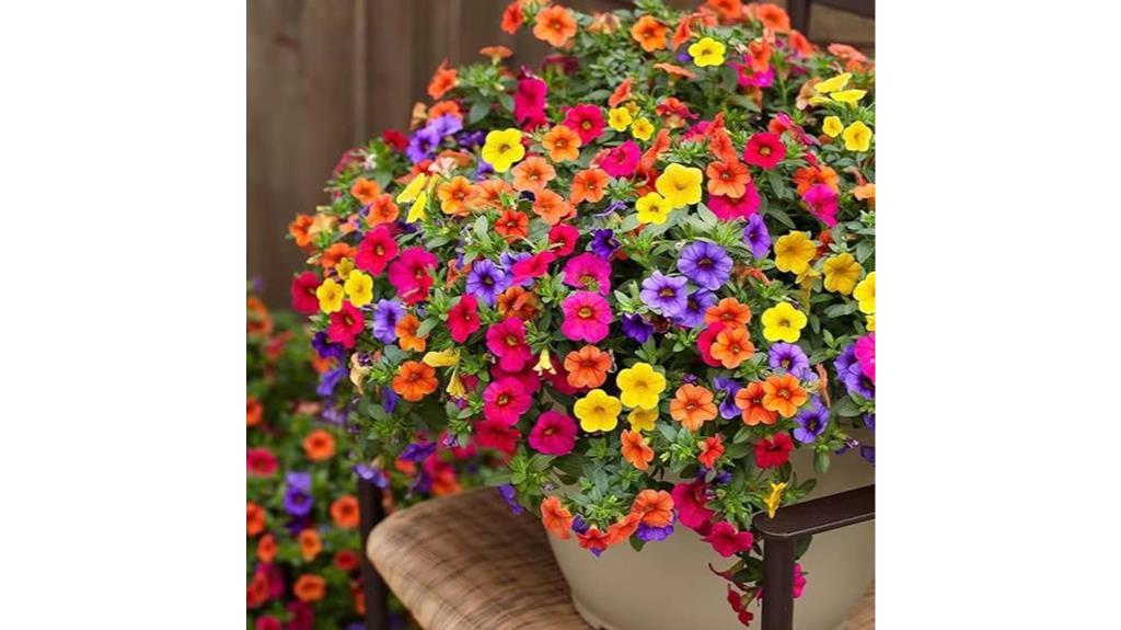 colorful mixed grandiflora petunias