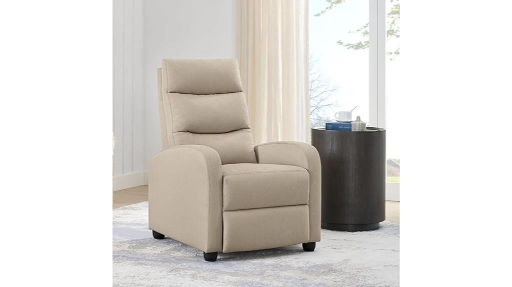 comfortable beige recliner chair