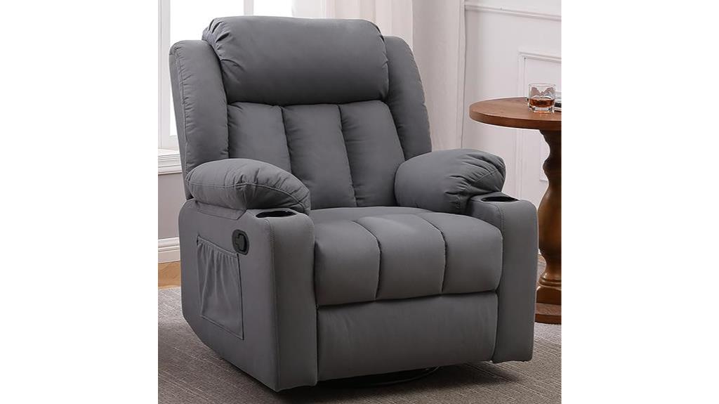 comfortable oversized swivel recliner