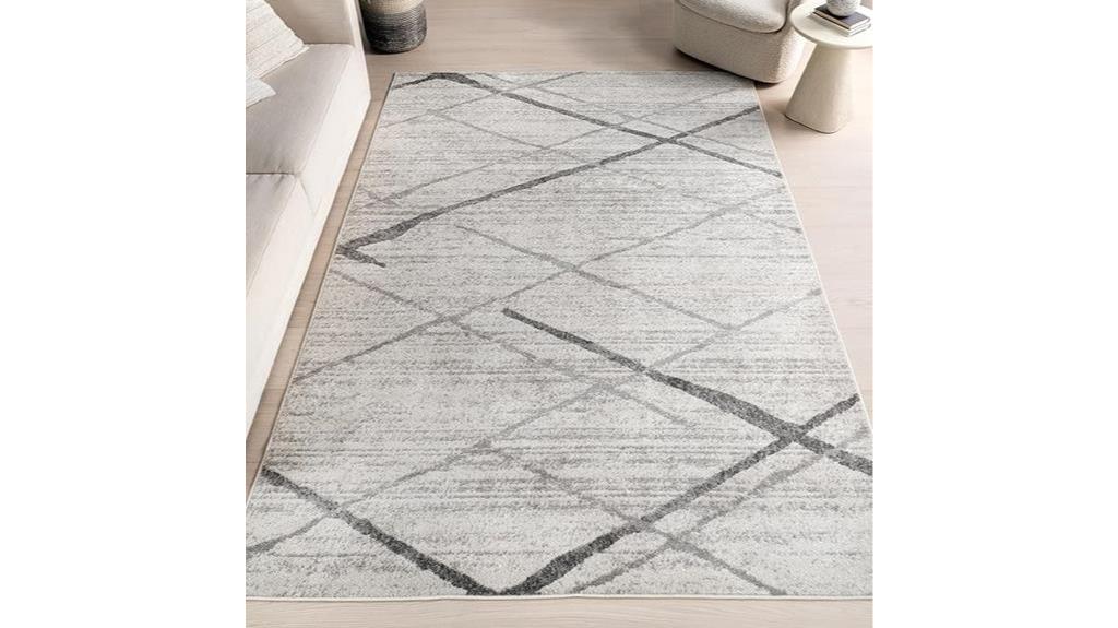 contemporary grey rug non slip