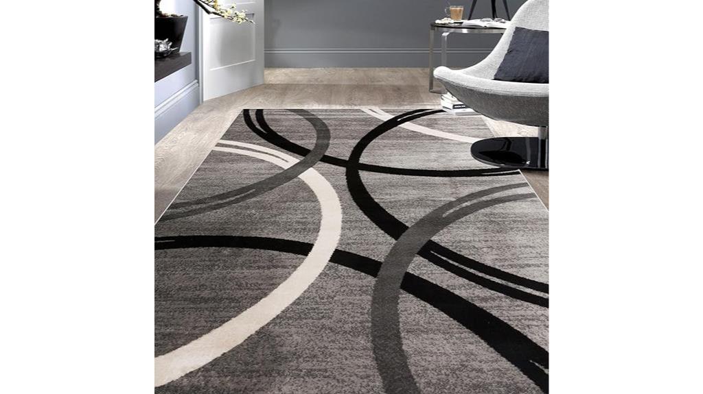 contemporary wavy circles rug