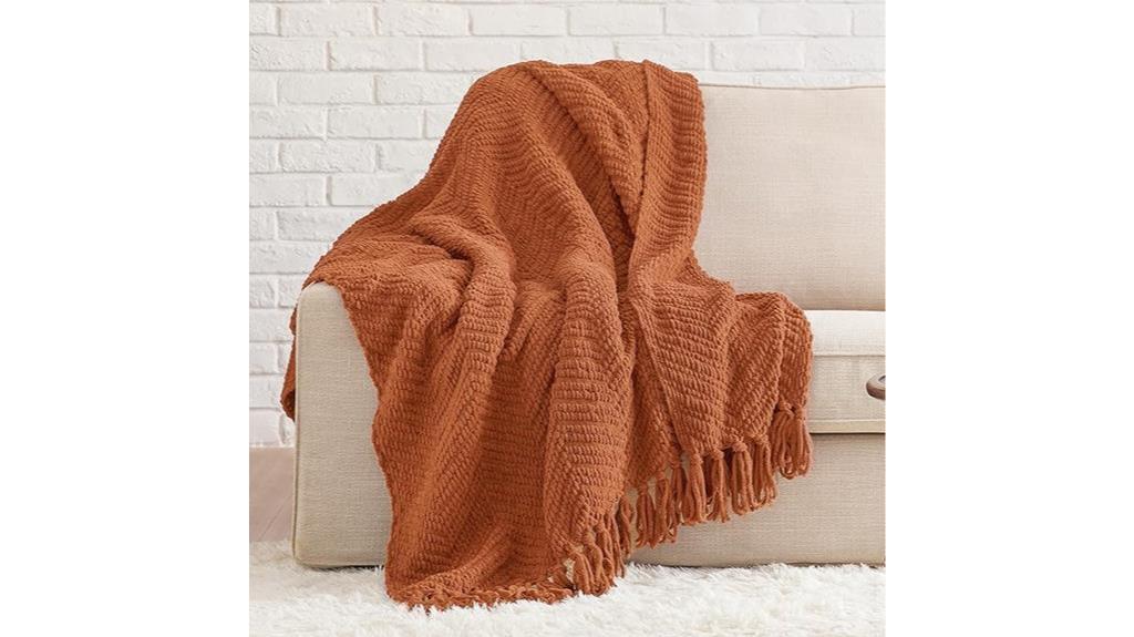 cozy terracotta throw blanket
