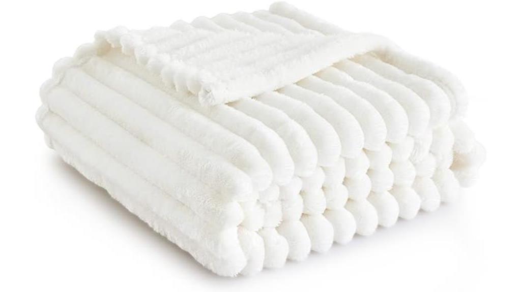 cozy white fleece blanket