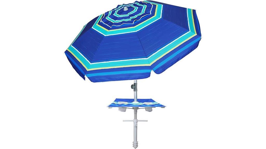 durable beach umbrella with tray