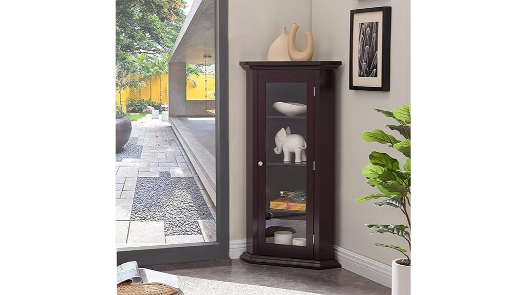 elegant corner curio cabinet