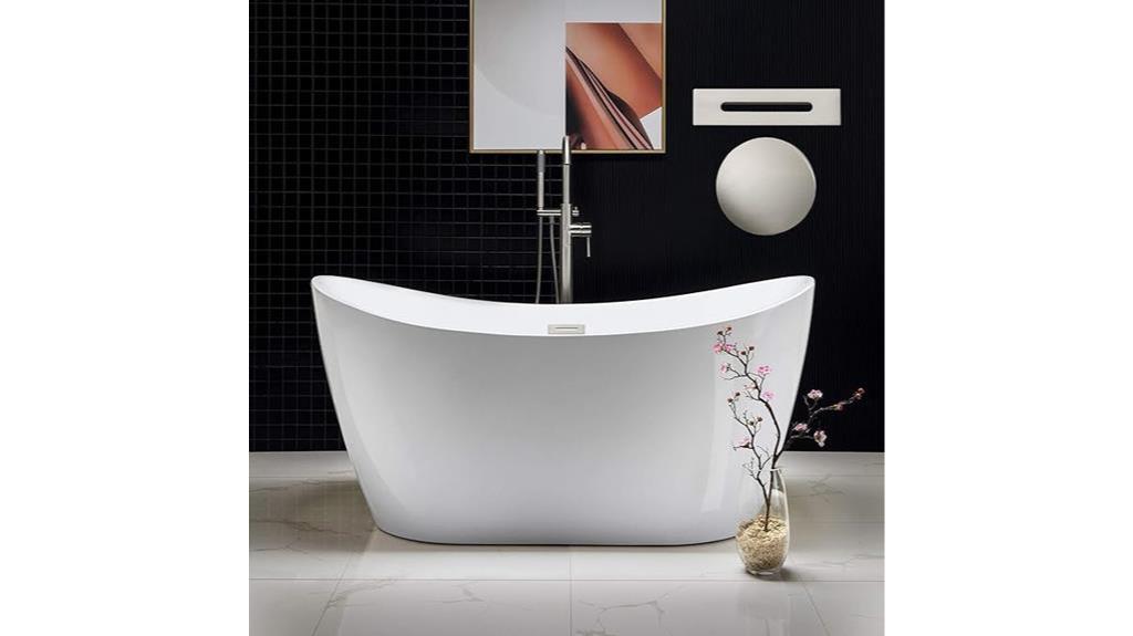 elegant white acrylic bathtub