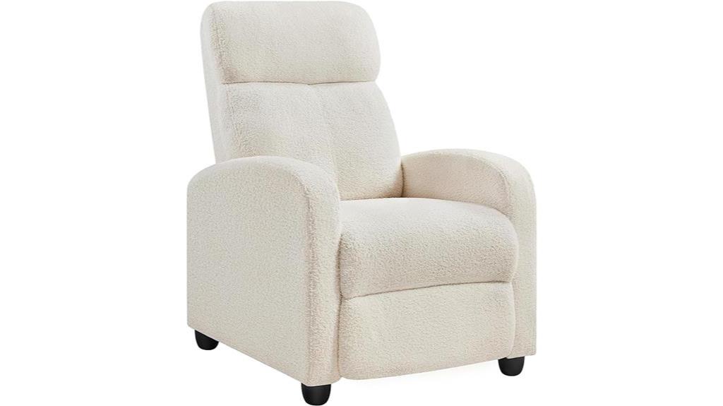fabric recliner chair ivory