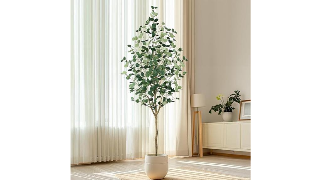 faux eucalyptus tree decor