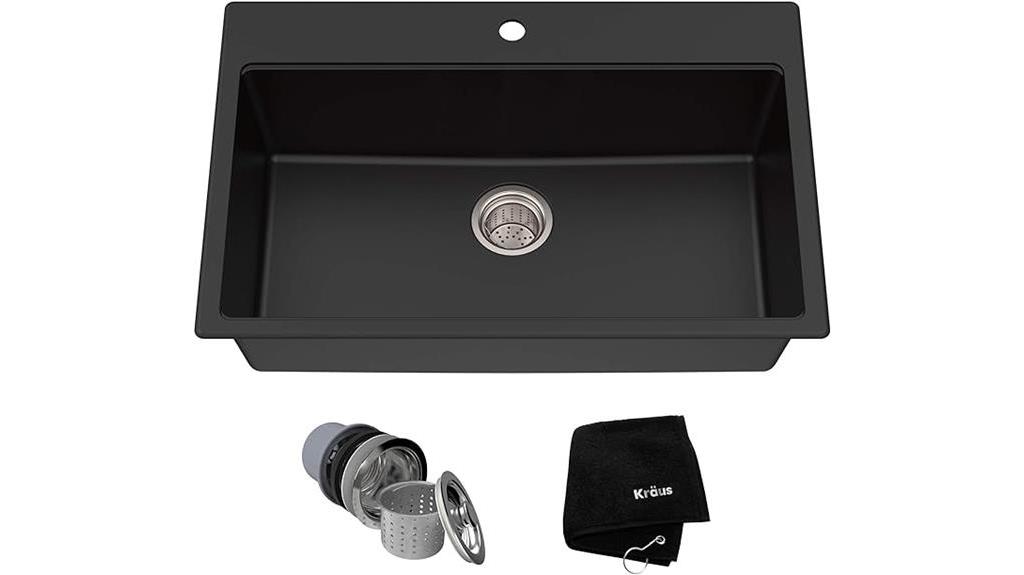 granite kitchen sink black