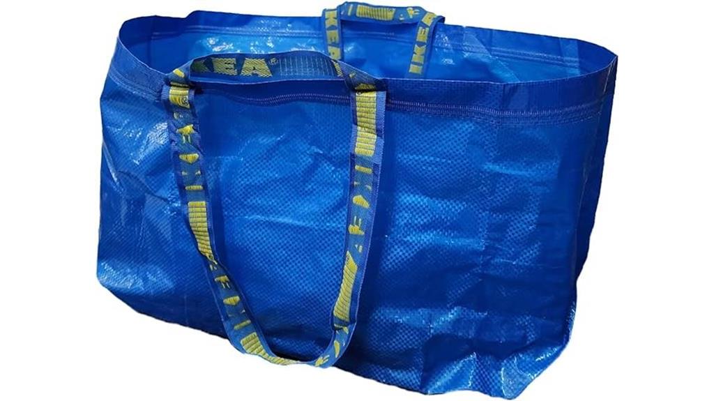 large blue ikea bags