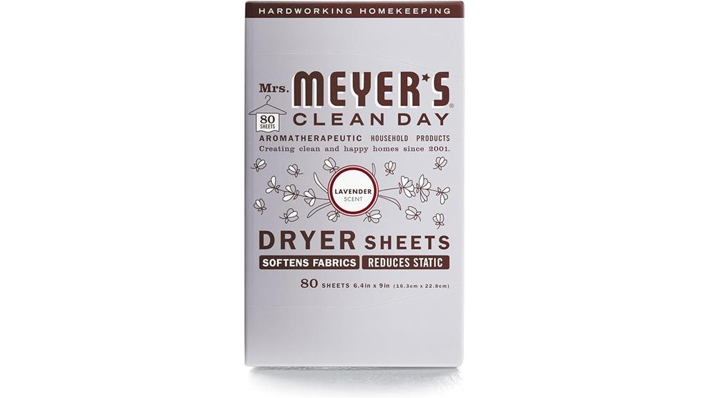 lavender scented mrs meyers dryer sheets