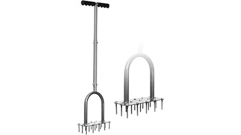 lawn aerator with iron spikes