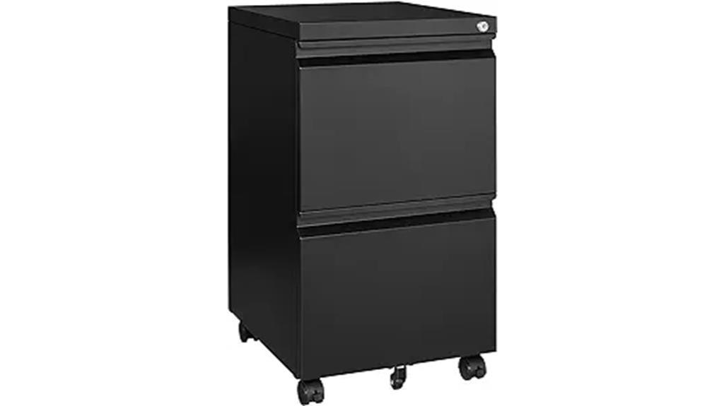lockable 2 drawer rolling cabinet