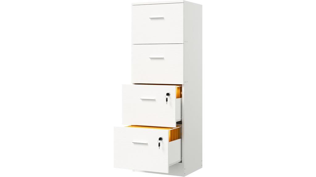 lockable white file cabinet