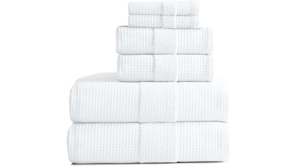 luxurious cotton waffle towels