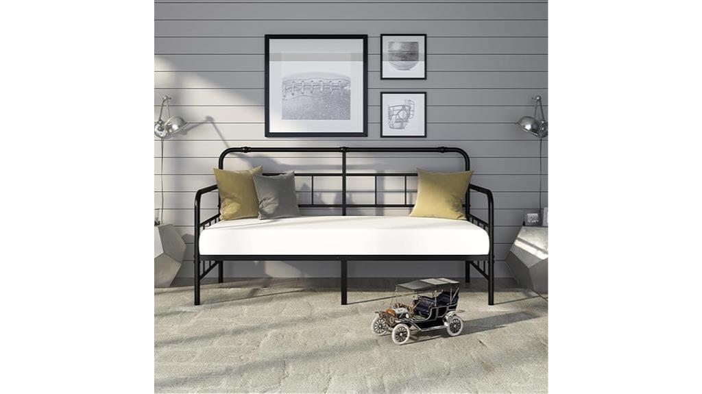 metal daybed with headboard