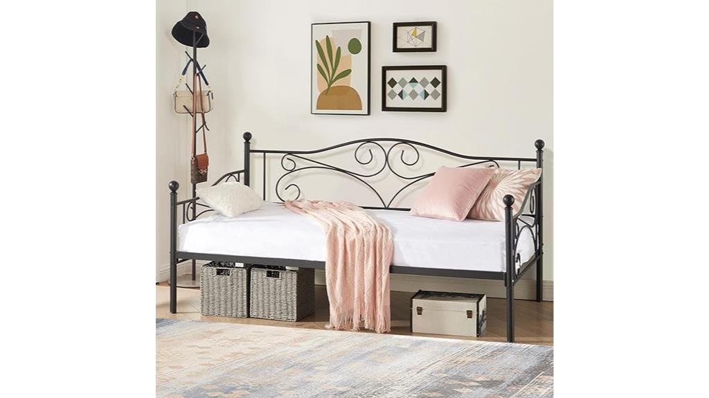 metal daybed with headboard