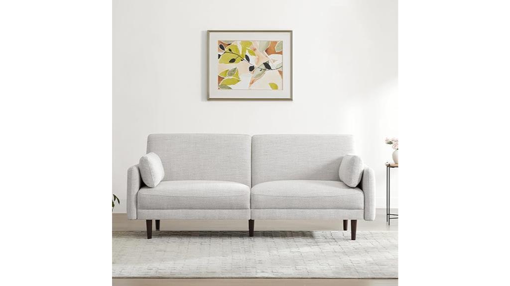 mid century modern ivory sofa