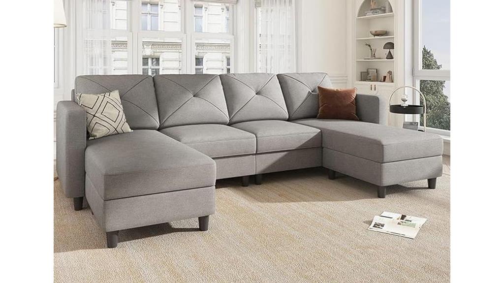 modern double chaise sectional