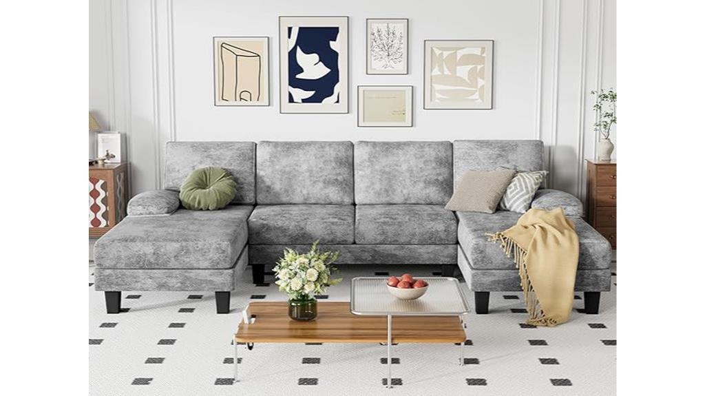 modern gray sectional sofa