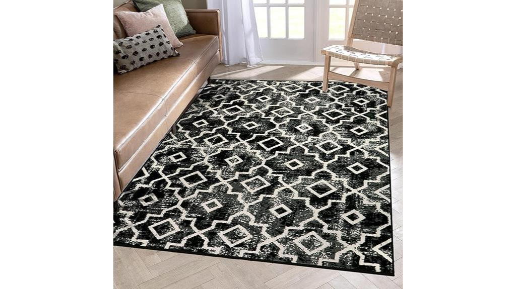 moroccan black accent rug