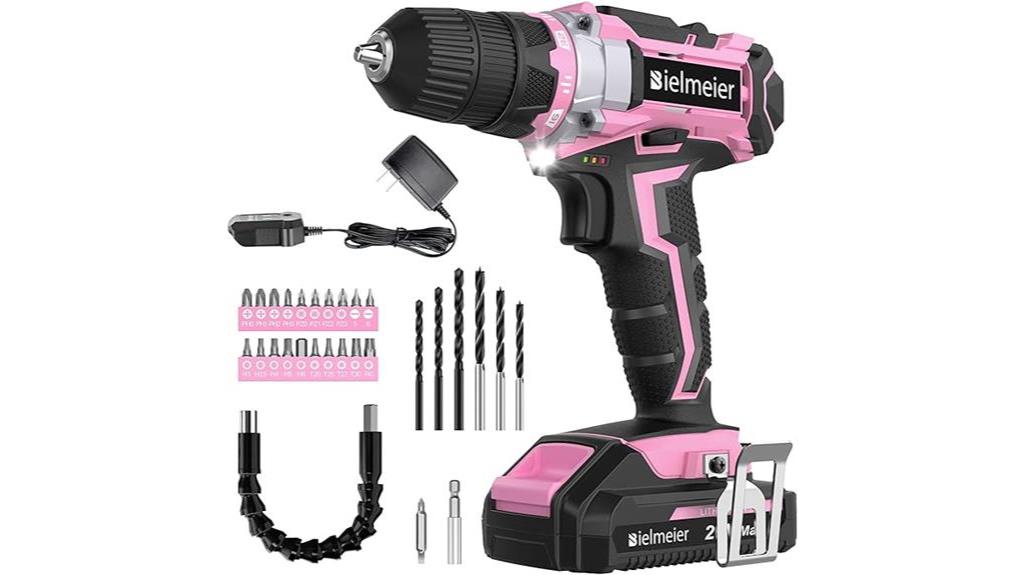 pink cordless drill set
