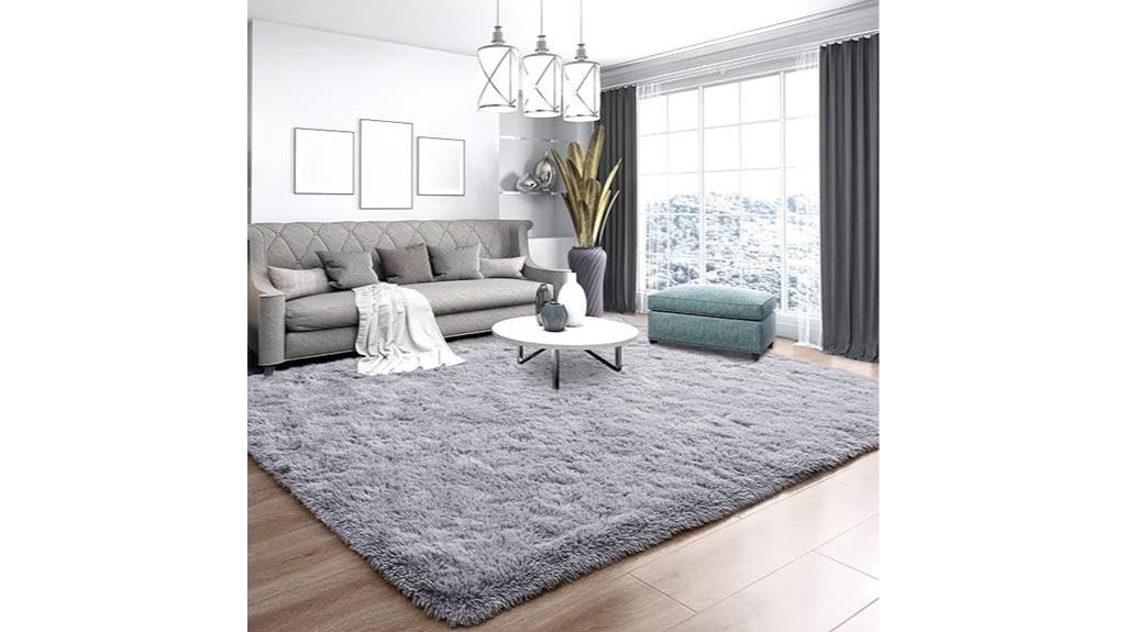 plush grey shag rug