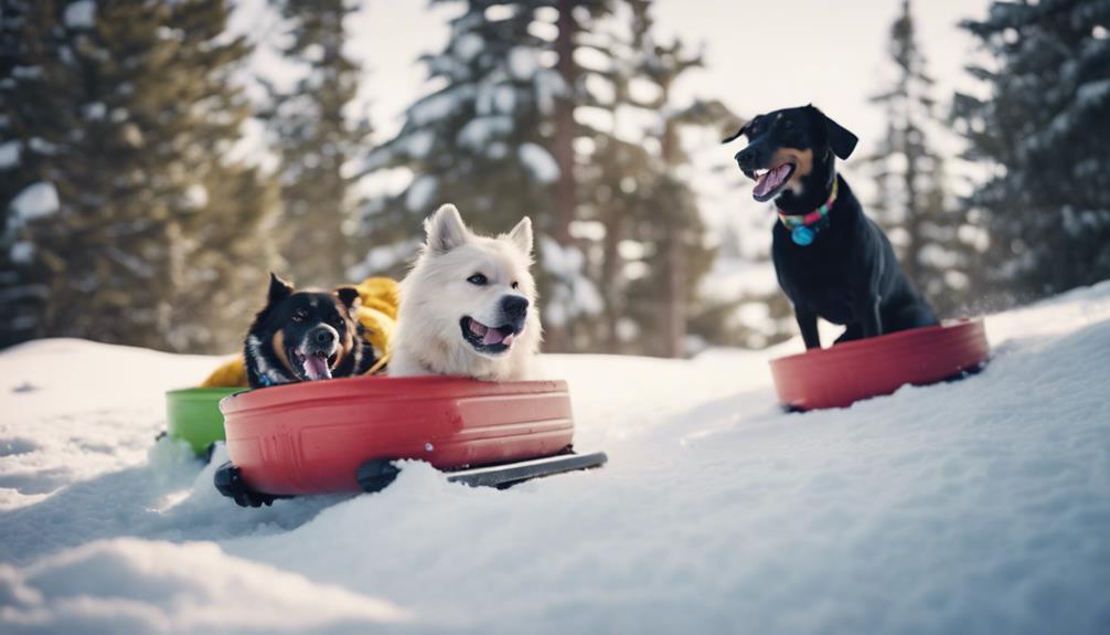 snowy fun with dogs