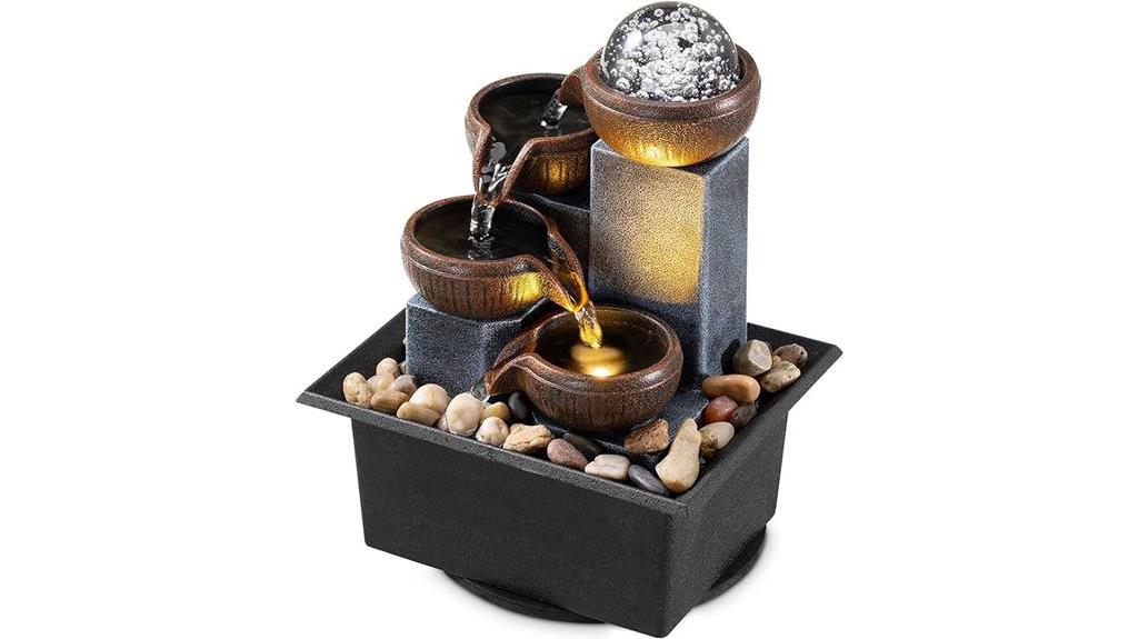 soothing 4 tier table fountain