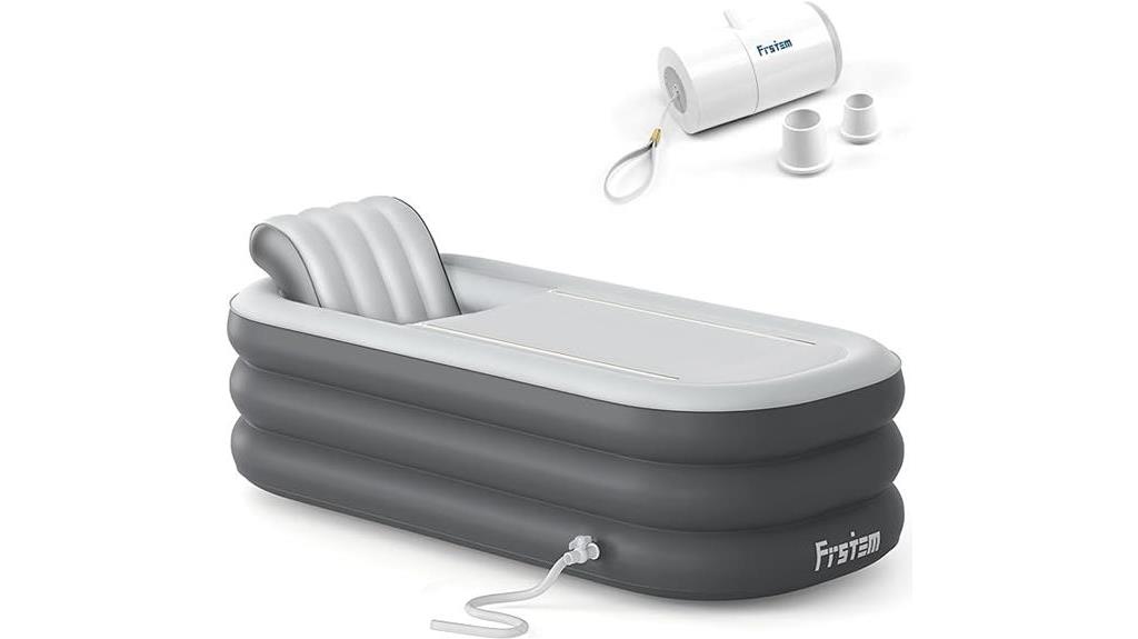 spacious inflatable bathtub option