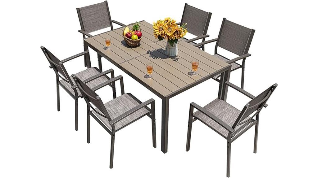 stackable patio dining set