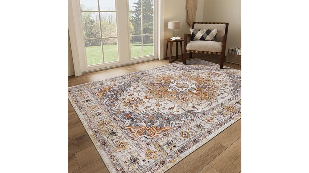 stain resistant 5x7 living room rug