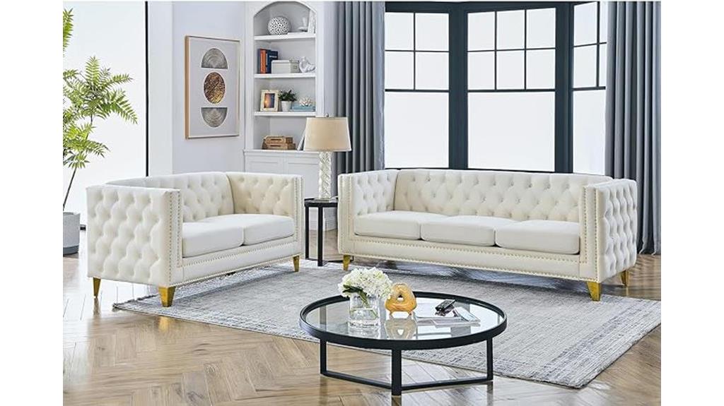 velvet sofa set trio