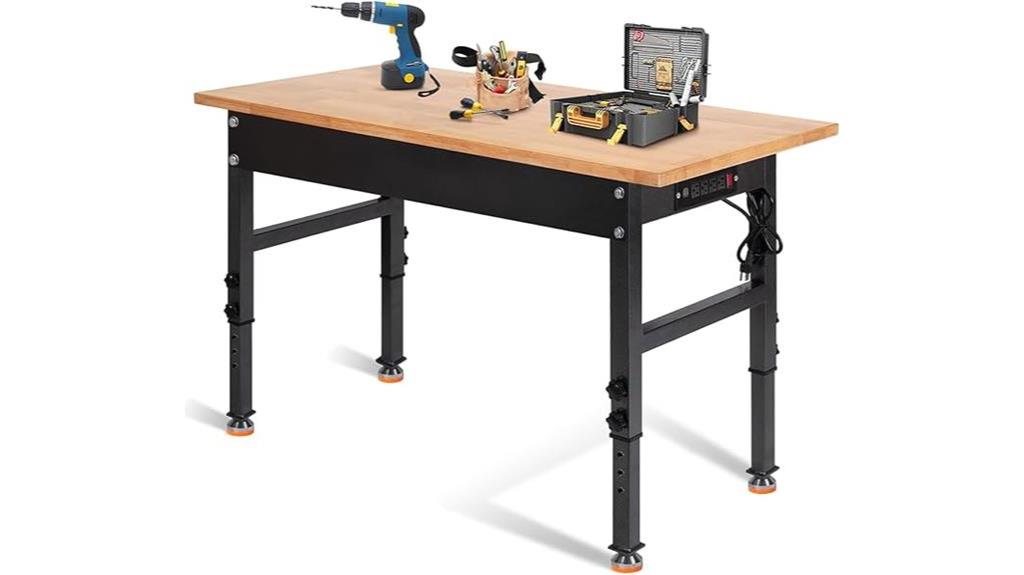 versatile workbench with rubber top