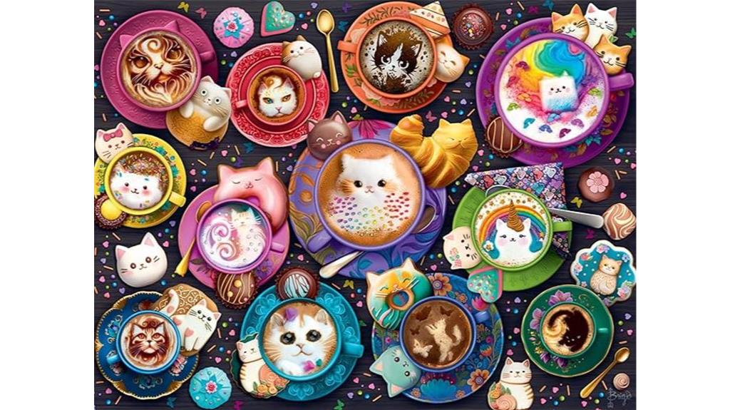 whimsical cat puzzle art