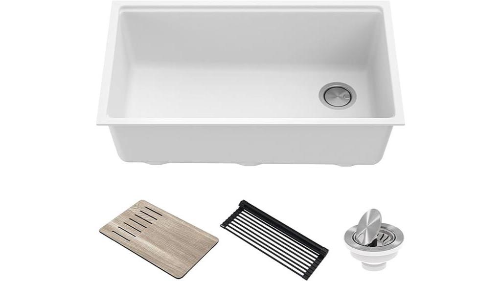 white undermount sink workstation