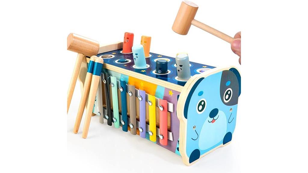 wooden hammering toy set