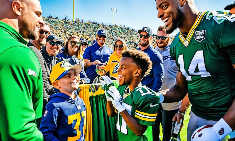 Davante Adams brings 7-year-old onto green before autographing shirt