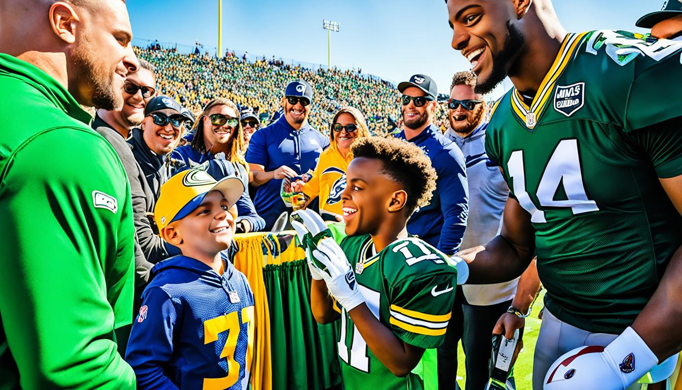 Davante Adams brings 7-year-old onto green before autographing shirt