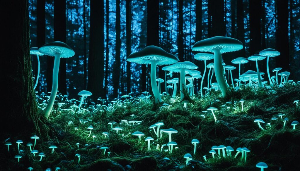 ecological function of glowing mushrooms