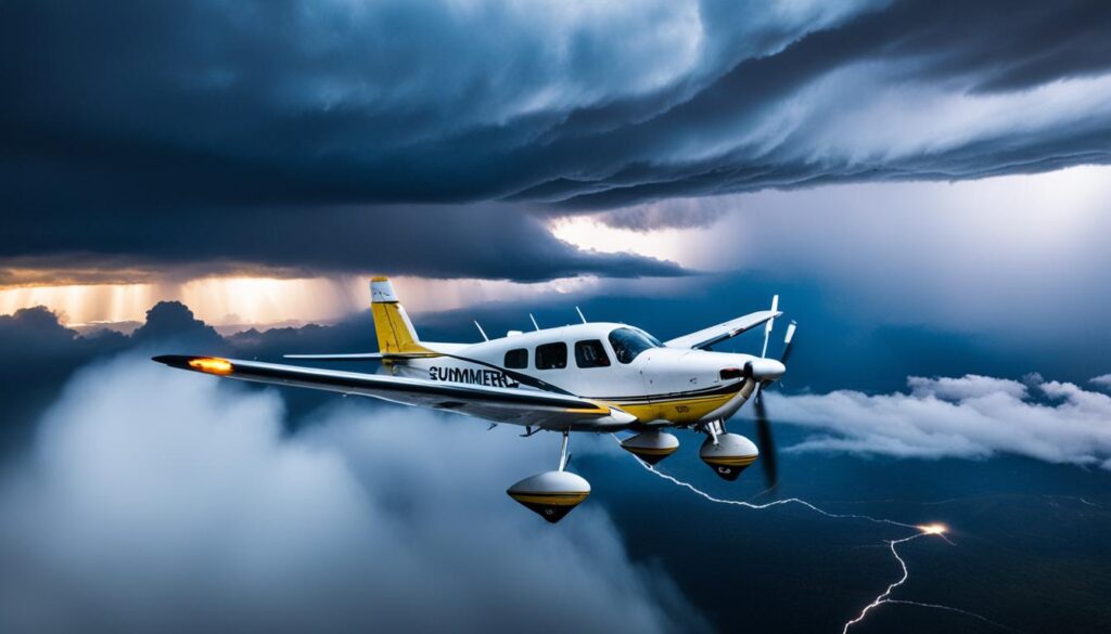 flight safety and thunderstorm challenges in summer evenings