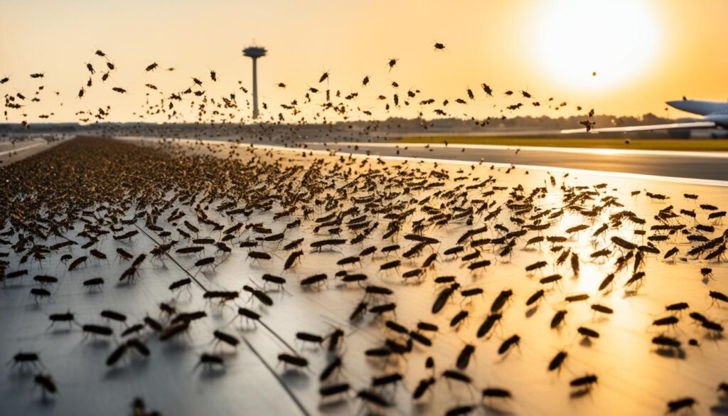 insect behavior affecting flight delays