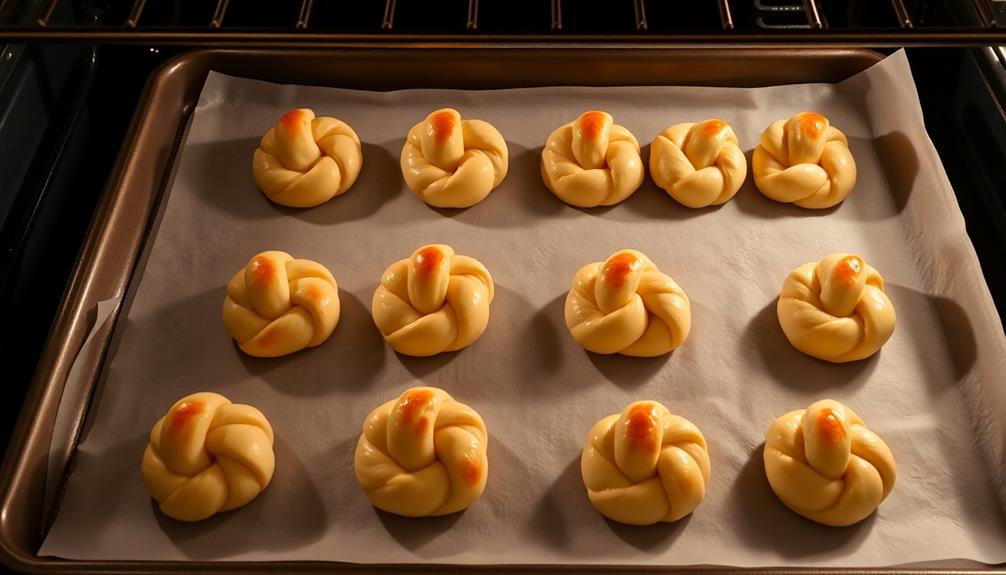 bake garlic knots golden brown