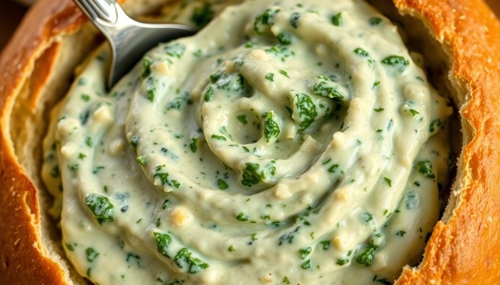 bake spinach dip mixture