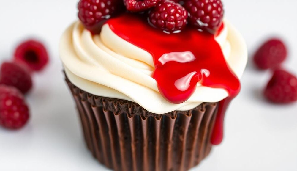 blood red frosted cupcakes