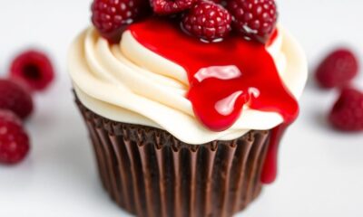 blood red frosted cupcakes